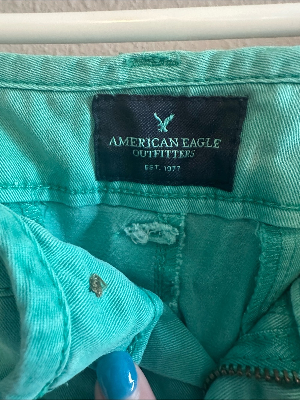 American Eagle Outfitters Turquoise “Jean” Shorts - Picture 2 of 4